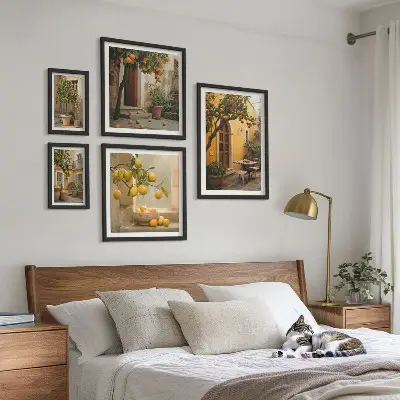 Wandbilder-Set Zitrusfrüchte im Garten dekorative Bildergalerie für die Wand