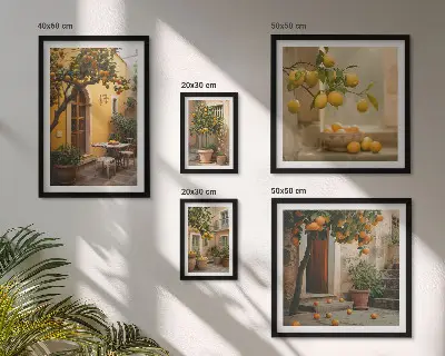 Wandbilder-Set Zitrusfrüchte im Garten dekorative Bildergalerie für die Wand