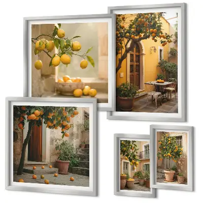 Wandbilder-Set Zitrusfrüchte im Garten dekorative Bildergalerie für die Wand