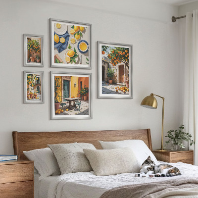 Modernes wandbilder-set Zitrusfrüchte in Gärten
