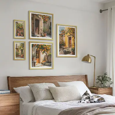 Bildergalerieset für die Wand mit Zitrusfrüchten in Gärten