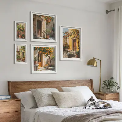 Bildergalerieset für die Wand mit Zitrusfrüchten in Gärten