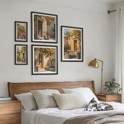 Bildergalerieset für die Wand mit Zitrusfrüchten in Gärten