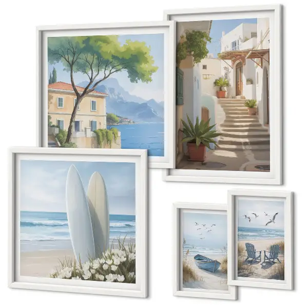 Bildergalerie-Set für die Wand mit stimmungsvollen Meerblicken