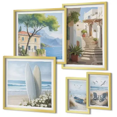 Bildergalerie-Set für die Wand mit stimmungsvollen Meerblicken