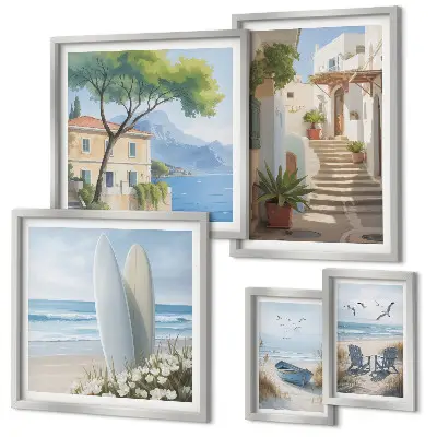 Bildergalerie-Set für die Wand mit stimmungsvollen Meerblicken