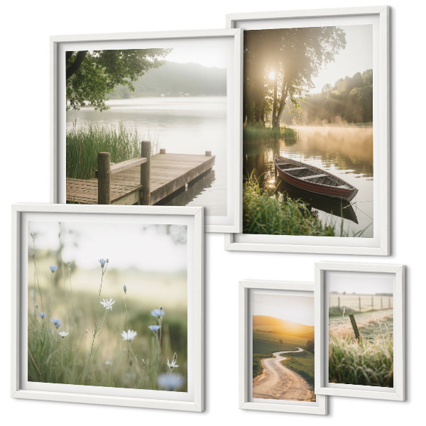 Bildergalerie-set für die wand Ruhige Landschaften aus grünem Wasser