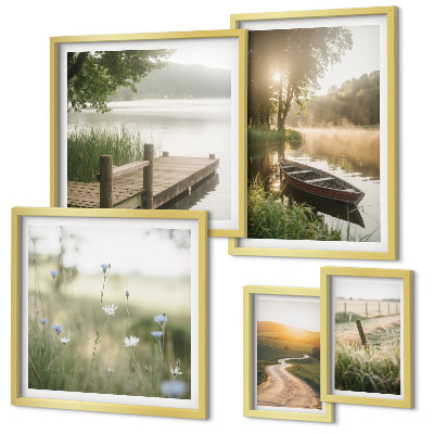 Bildergalerie-set für die wand Ruhige Landschaften aus grünem Wasser