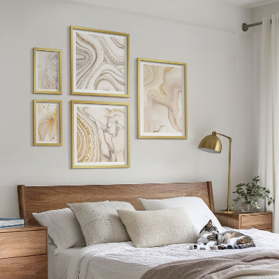 Bilderset fürs sofa Abstrakte beige Kompositionen