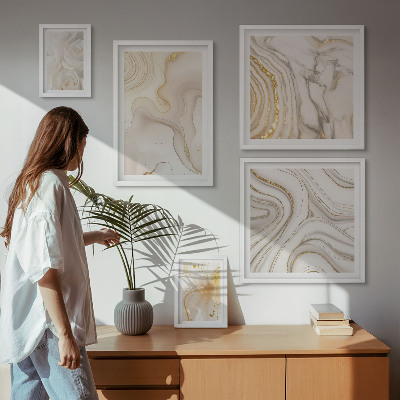 Bilderset fürs sofa Abstrakte beige Kompositionen