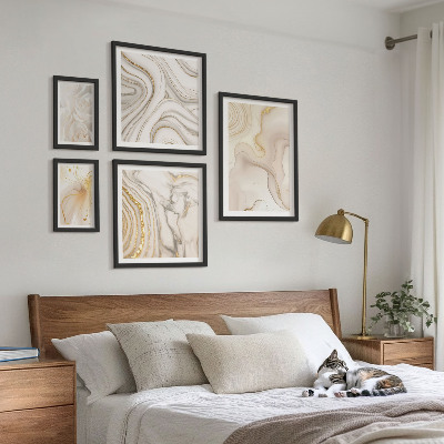 Bilderset fürs sofa Abstrakte beige Kompositionen