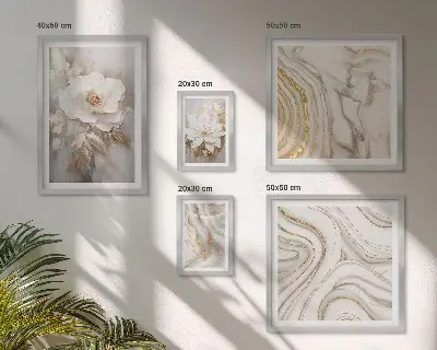 Bildergaleriewand Set abstrakte florale Motive in Eleganz