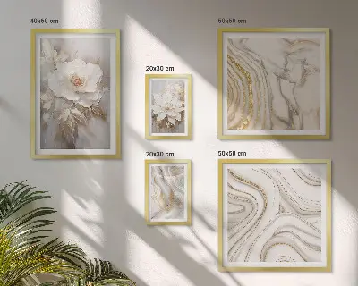 Bildergaleriewand Set abstrakte florale Motive in Eleganz