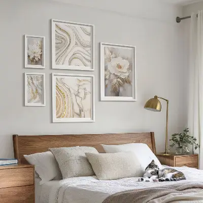 Bildergaleriewand Set abstrakte florale Motive in Eleganz