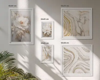 Bildergaleriewand Set abstrakte florale Motive in Eleganz