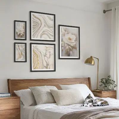 Bildergaleriewand Set abstrakte florale Motive in Eleganz