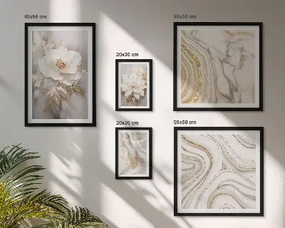 Bildergaleriewand Set abstrakte florale Motive in Eleganz