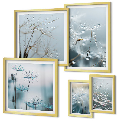 Modernes wandbilder-set Pflanzenmotive, Wassertropfen