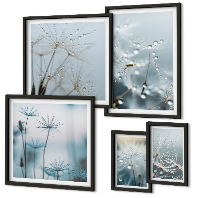 Modernes wandbilder-set Pflanzenmotive, Wassertropfen