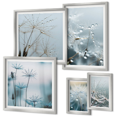 Modernes wandbilder-set Pflanzenmotive, Wassertropfen