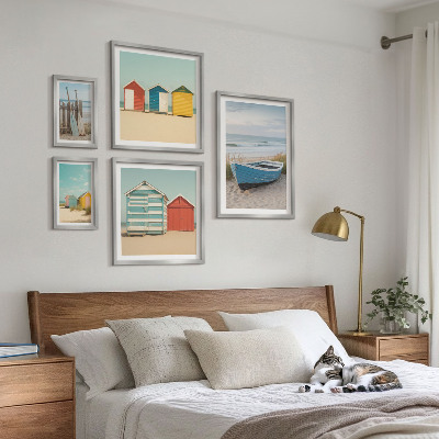 Bildergalerie-set für die wand Meerblick, Häuser, Boote