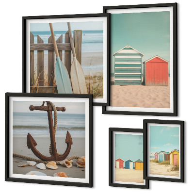 Modernes wandbilder-set Stilvolle Strandhäuser