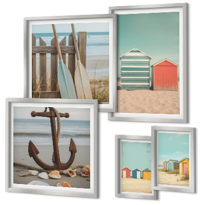Modernes wandbilder-set Stilvolle Strandhäuser