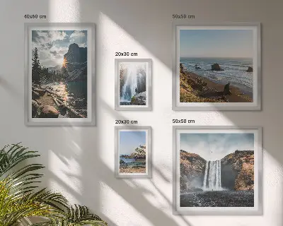 Bildergalerie-Set für die Wand mit Landschaften, Wasserfällen und Stränden