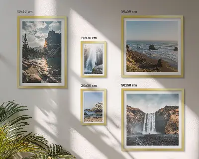 Bildergalerie-Set für die Wand mit Landschaften, Wasserfällen und Stränden