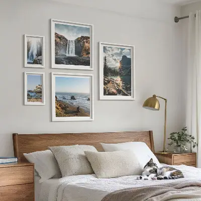 Bildergalerie-Set für die Wand mit Landschaften, Wasserfällen und Stränden