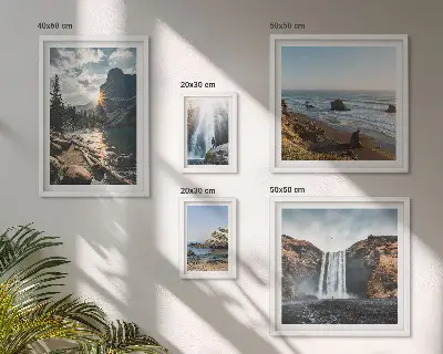 Bildergalerie-Set für die Wand mit Landschaften, Wasserfällen und Stränden