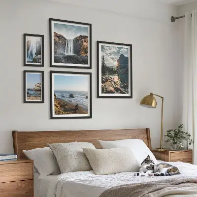 Bildergalerie-Set für die Wand mit Landschaften, Wasserfällen und Stränden