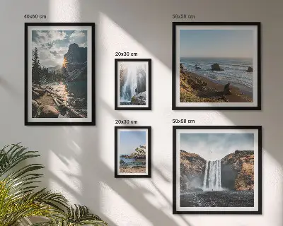 Bildergalerie-Set für die Wand mit Landschaften, Wasserfällen und Stränden