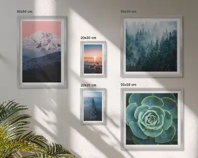 Modernes Wandbilderset mit Landschaften von Bergen und Meer im Boho Stil