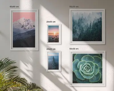 Modernes Wandbilderset mit Landschaften von Bergen und Meer im Boho Stil