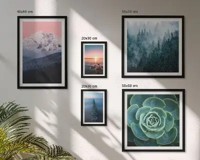 Modernes Wandbilderset mit Landschaften von Bergen und Meer im Boho Stil