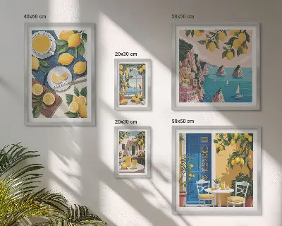Bilderset fürs Sofa zitronenfrische Boho-Sommer-Motive