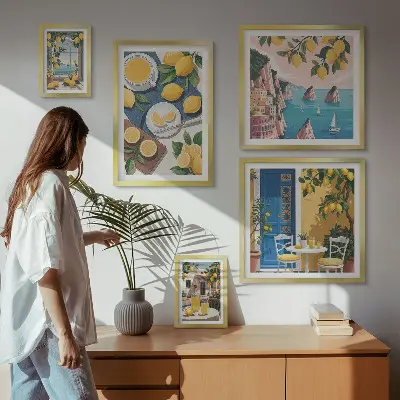 Bilderset fürs Sofa zitronenfrische Boho-Sommer-Motive
