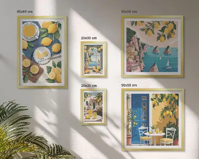 Bilderset fürs Sofa zitronenfrische Boho-Sommer-Motive