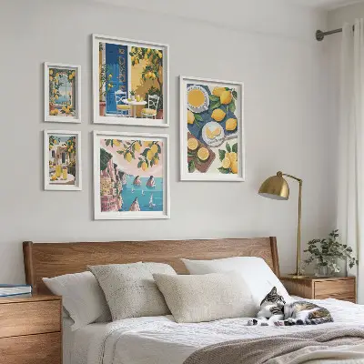 Bilderset fürs Sofa zitronenfrische Boho-Sommer-Motive
