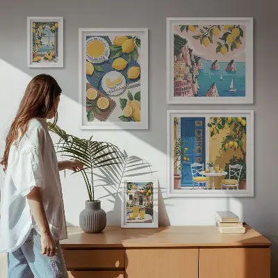 Bilderset fürs Sofa zitronenfrische Boho-Sommer-Motive