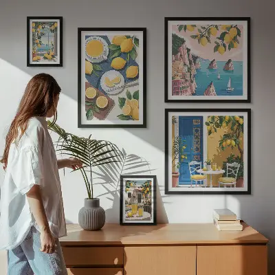 Bilderset fürs Sofa zitronenfrische Boho-Sommer-Motive