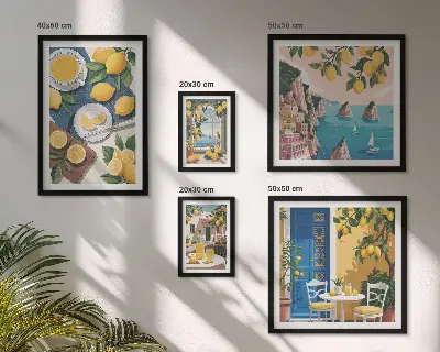 Bilderset fürs Sofa zitronenfrische Boho-Sommer-Motive