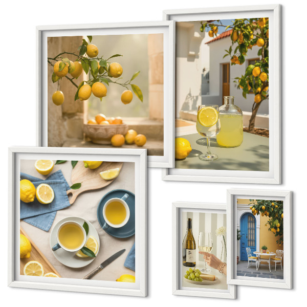 Bildergalerie-set für die wand Rustikale Zitronen für die Küche