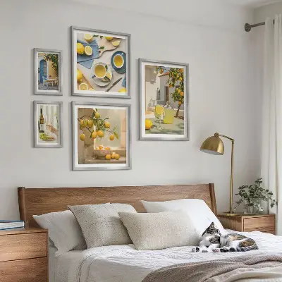 Bildergalerie-Set für die Wand mit rustikalem Zitronenmotiv für die Küche