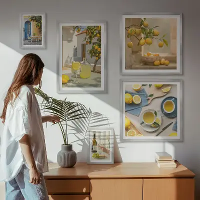 Bildergalerie-Set für die Wand mit rustikalem Zitronenmotiv für die Küche