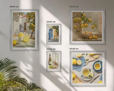 Bildergalerie-Set für die Wand mit rustikalem Zitronenmotiv für die Küche