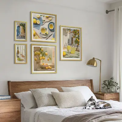 Bildergalerie-Set für die Wand mit rustikalem Zitronenmotiv für die Küche