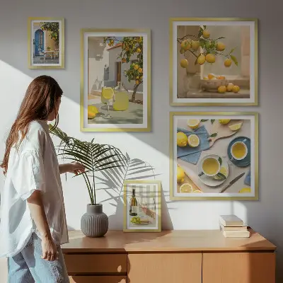 Bildergalerie-Set für die Wand mit rustikalem Zitronenmotiv für die Küche