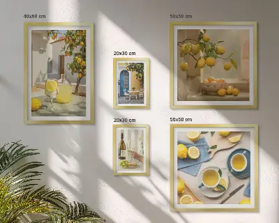 Bildergalerie-Set für die Wand mit rustikalem Zitronenmotiv für die Küche
